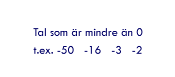 Negativa tal &auml;r tal som &auml;r mindre &auml;n noll